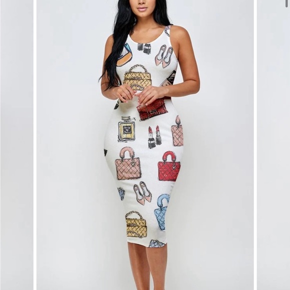 Demure Girly Midi Dress - Picture 2 of 3